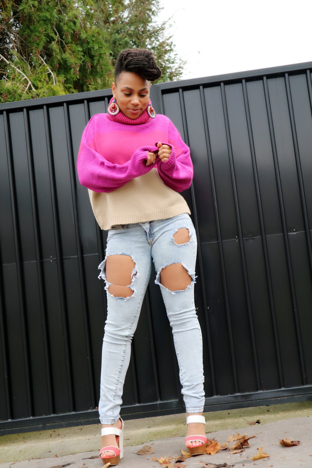 Colour block roll neck jumper in multi colours Pretty Little Thing Lanaiya Lithe (4)