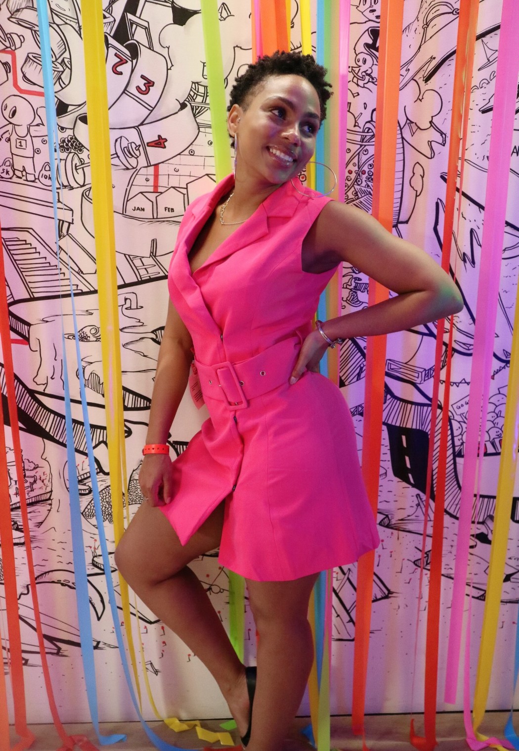 pink sleeveless belted blazer mini dress missguided lanaiya 3